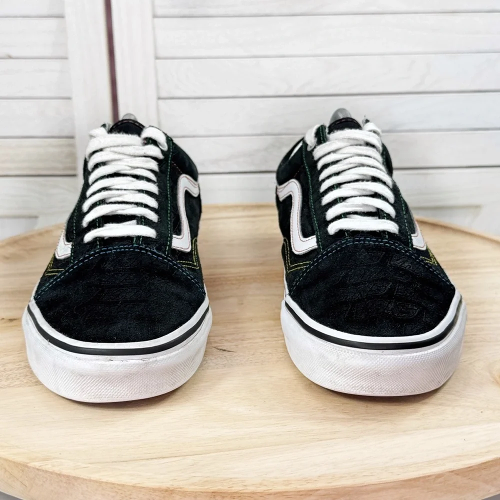 Vans Old Skool Embossed Suede Rainbow Thread Low Top‎ Sneakers Black 9 Men